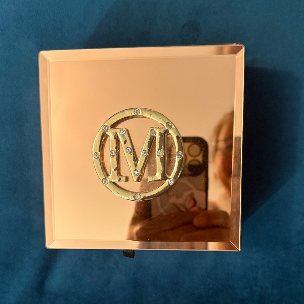Elegant glass covered Jewelry Box hinged velvet lined 5x5.